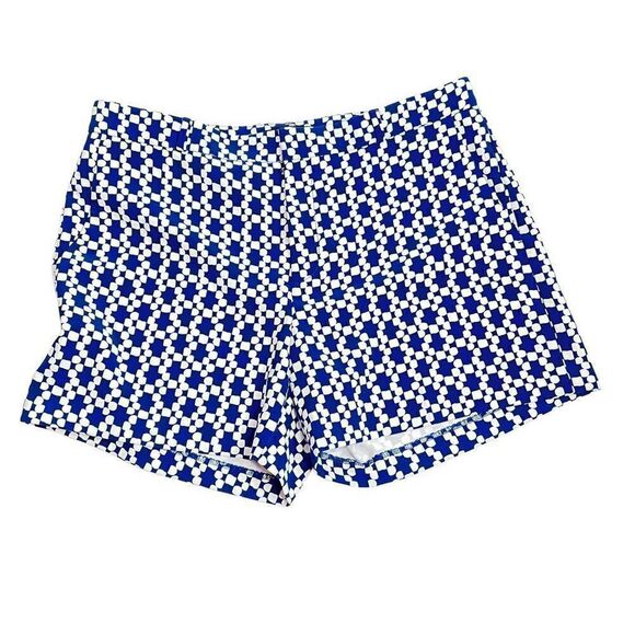 Banana Republic blue and white geo print shorts siz 12 - Picture 1 of 15